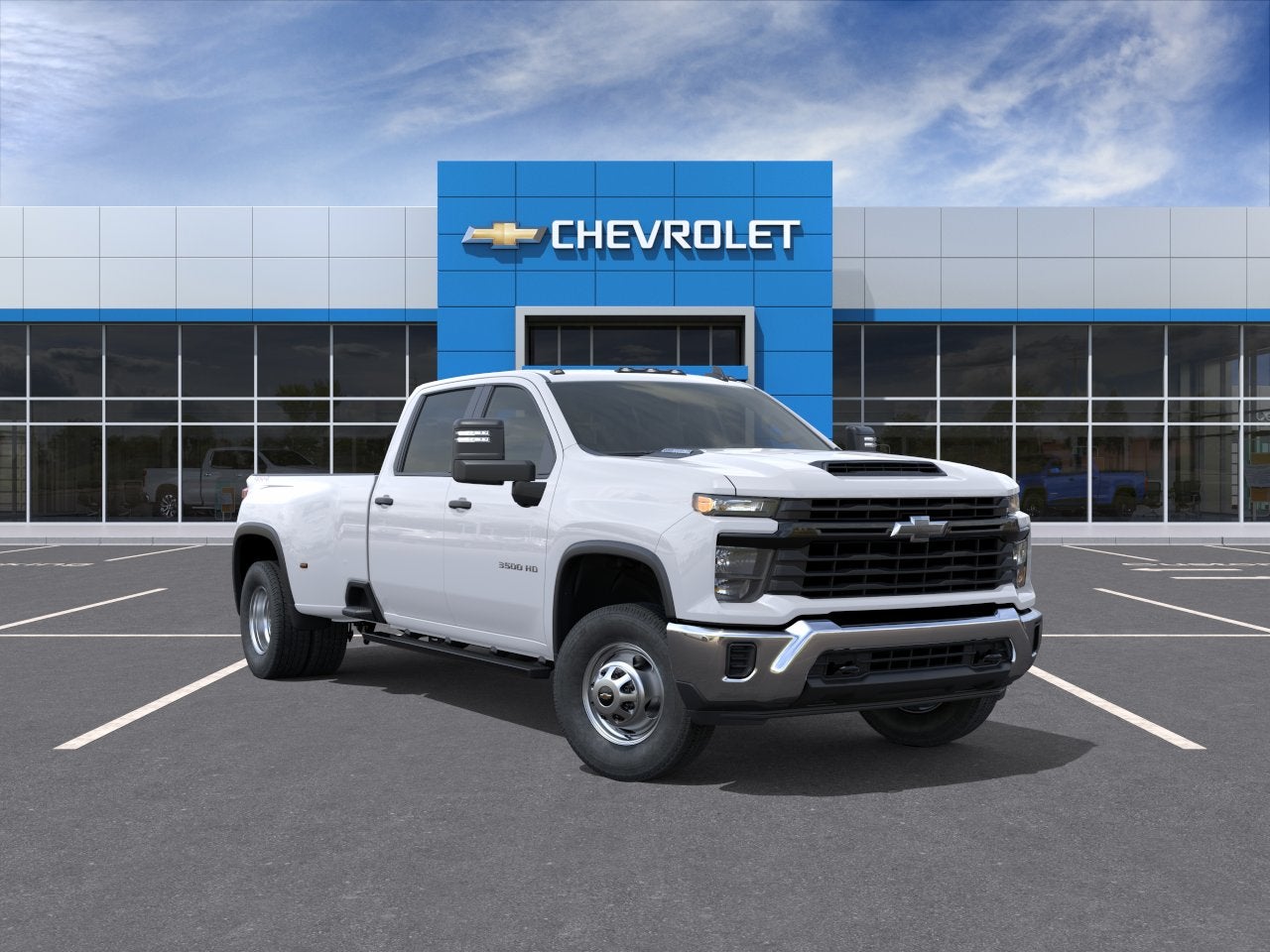 2026 Chevrolet Silverado 3500 HD WT DRW in Summit White — front three-quarter view