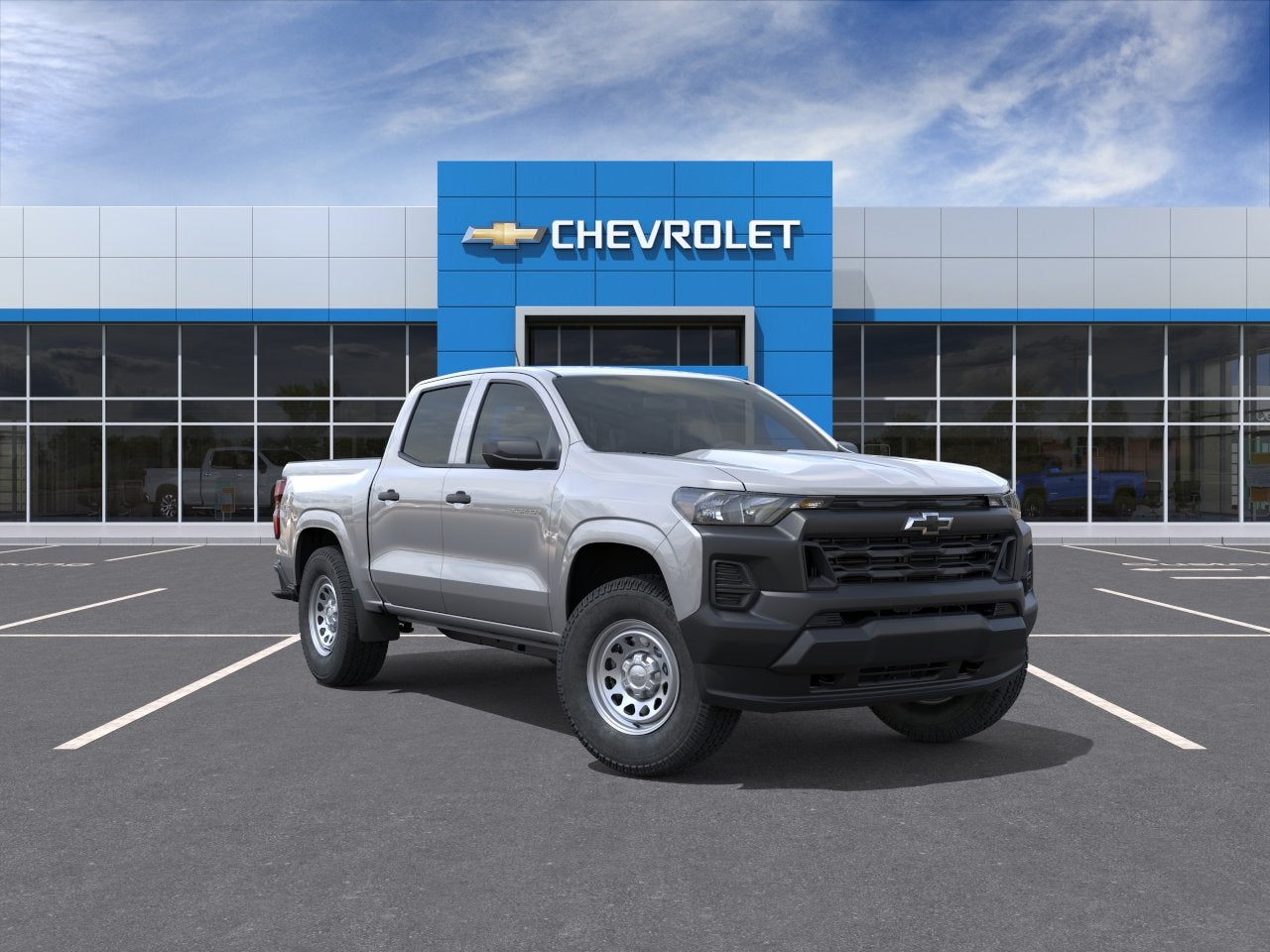 2026 Chevrolet Colorado WT in Sterling Gray Metallic — front three-quarter view