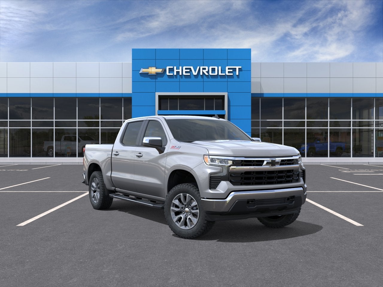 2026 Chevrolet Silverado 1500 LT in Sterling Gray Metallic — front three-quarter view