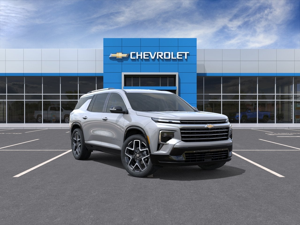 2026 Chevrolet Traverse High Country in Sterling Gray Metallic — front three-quarter view