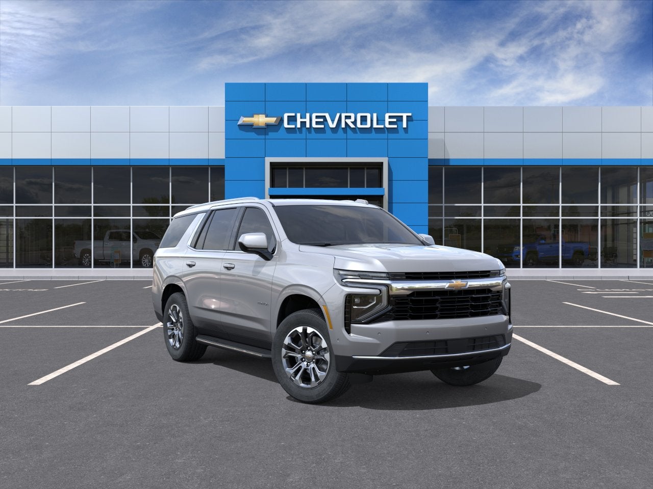 2026 Chevrolet Tahoe LS in Sterling Gray Metallic — front three-quarter view