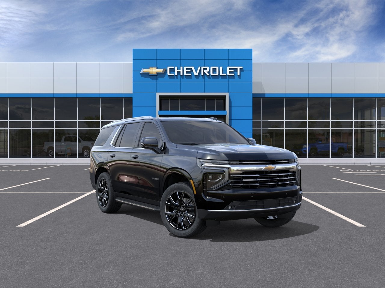 2026 Chevrolet Tahoe LT in Black — front three-quarter view