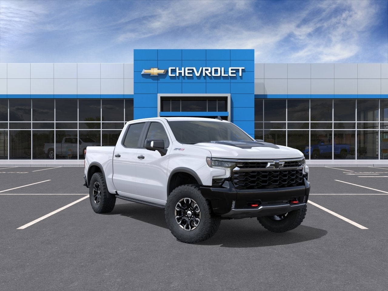 2026 Chevrolet Silverado 1500 ZR2 in Summit White — front three-quarter view