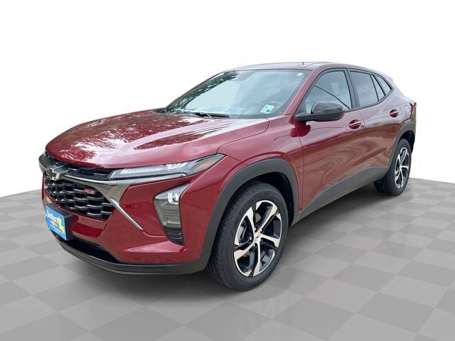 2025 Chevrolet Trax 1RS in Crimson Metallic — front three-quarter view